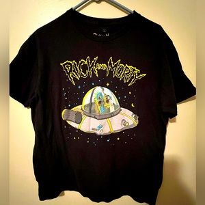 Rick and Morty Distorted Faces in Ship cotton T-Shirt, size Large